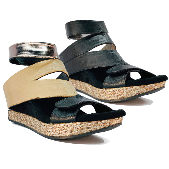 Olivia 2 - Taupe flips to Black - 4 Way Sandal