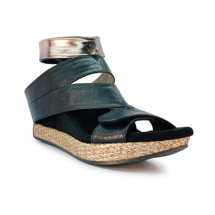 Olivia 2 - Taupe flips to Black - 4 Way Sandal