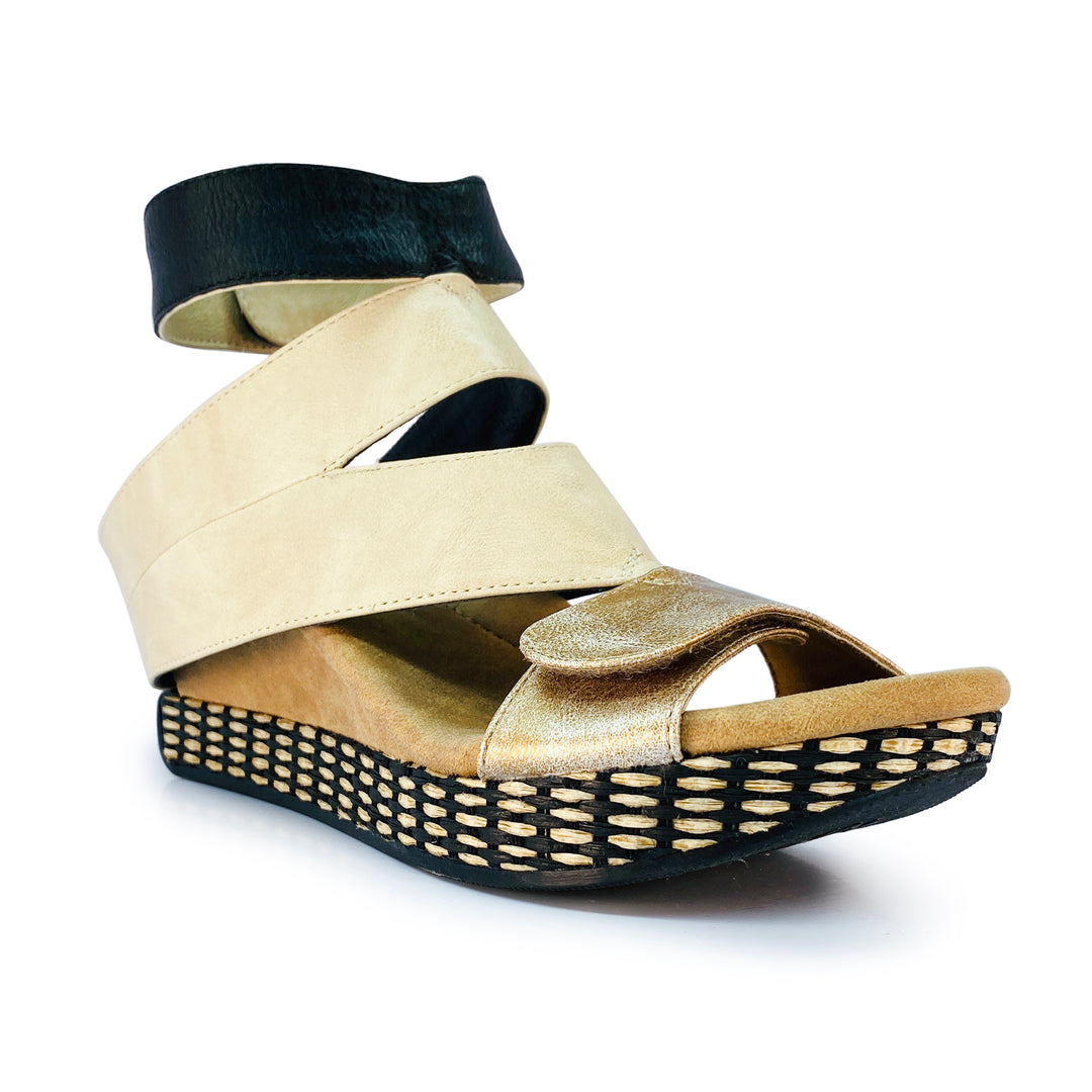Olivia 4 - Cream flips to Black - 4 Way Sandal