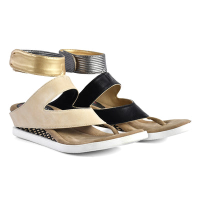 Lava - Cream flips to Black - 4 Way Sandal